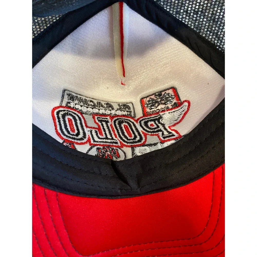 Ralph Lauren‎ RL Racing Motorsport Polo Red Black Mesh Snapback Trucker Hat Cap